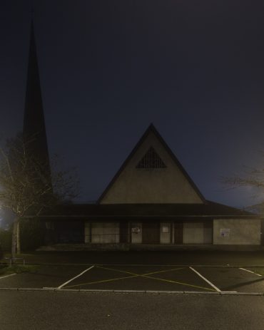 Ayer photographe architecture rennes nuit brume construction eglise du gast