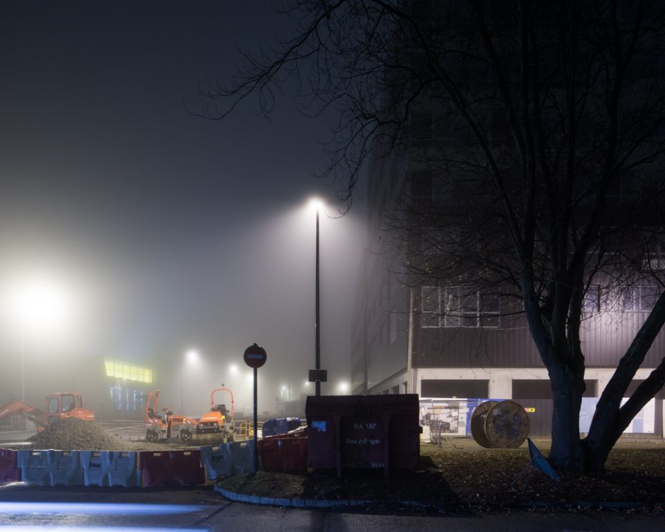 Ayer photographe architecture rennes nuit brume construction metamorphose du quartier du gast
